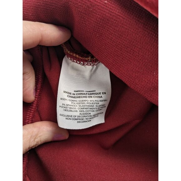 Nike NSW Red Velour Pants With Yellow Stripe Accents 2XL Embroidered Logo Jogger - Picture 6 of 7